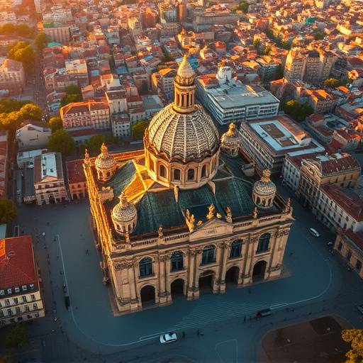 Escena del documental 'Los Tesoros Ocultos de Sevilla', mostrando la Catedral de Sevilla desde el aire.