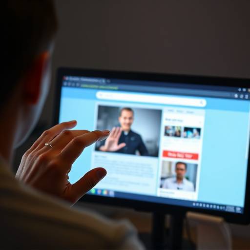 Imagen ilustrativa de una persona usando un lector de pantalla para acceder a un sitio web.